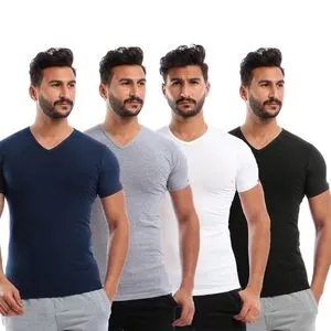 Cottonil Bundle Of (4) -V- Neck Men Undershirts