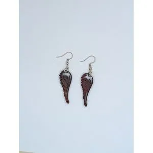 Wing Earrings - Brown