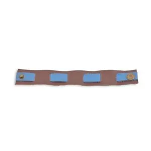 Ebda3 Men Masr Bi-Color Single Stitch Leather Bracelet - 2.5X23 Cm