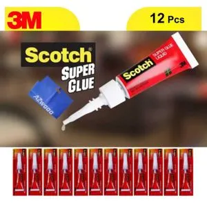 3M Scotch Super Glue - (2g)- 12 Pc's + Azwaaa Bag