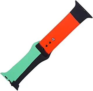 Generic Silicon waterproof watch replacement strap lines design compatible for watch 42mm, 44mm or 45mm - multi color