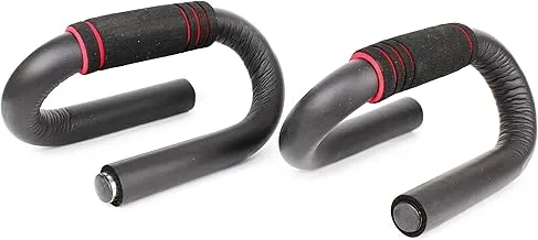 Generic Push up bar for workouts with foam handle, set of 2 - black and red