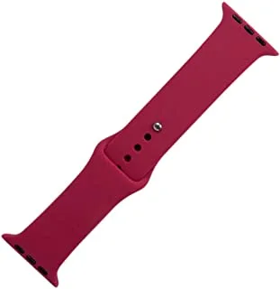 Generic Silicon waterproof wide watch replacement strap compatible for watch 38mm, 40mm or 41mm - wine