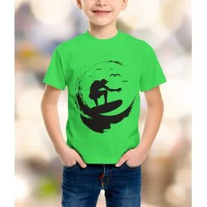 Caesar Boys Round Neck Shirt Printed - Green