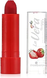 La vera queen lip balm strawberry with sheo butter & vitamin e & cocoa butter and almond oil - 11 gm