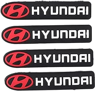 Hyundai Car Side Door Guard Edge Defender Protector Trim Guard Sticker (Black & Red,4 pcs set)