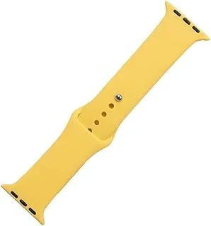 Generic Silicon waterproof watch replacement strap compatible for watch 42mm, 44mm or 45mm - yellow