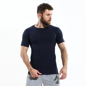 Cottonil Stretch Short Sleeves Navy Blue Undershirt