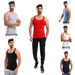 Cottonil Bundle Of Six Men Solid Undershirt