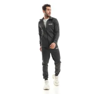 Air Walk Heather Charcoal Zipper Closure Polyester Tracksuit