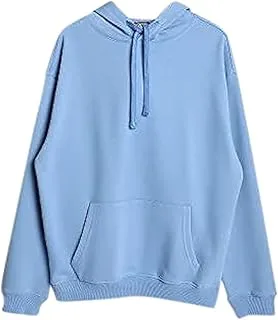 Ravin Light Blue Casual Comfy Hoodie With Kangaroo Pockets, For Men, Blue, XS