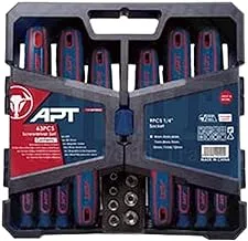 Multi-size screwdriver set + pin & bits + magnet cube 63 pcs apt ah148078-63