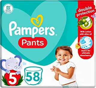 Pampers pants, size 5, 58 baby diapers - Pack may vary