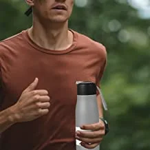 Hanso water bottles with portable lid, bpa free, hydro insulated thermal flask for hot or cold drinks 400 ml -18/8 stainless steel metal reusable water bottle for kids, adults (silver)