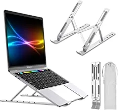 Laptop stand, ergonomic adjustable laptop riser, foldable aluminium ventilated cooling stand computer holder for macbook pro air, ipad, lenovo, dell, more 10-15.6 laptops