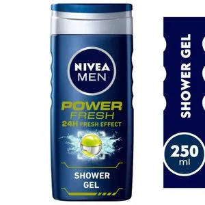 NIVEA MEN MEN Power Fresh Shower Gel 3in1, 24h Fresh Effect, Citrus Scent, 250ml