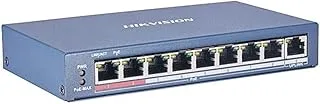 Hikvision - ds-3e0310p-e/m - unmanageable network switch - 8 poe 10 / 100m ports + 2 gigabit rj45 ports - fanless - ds-3e0310p-e/m