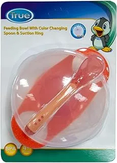 True Baby Feeding Bowl with Lid and Spoon for Babies Red