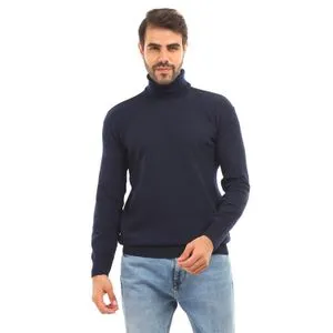 Caesar Mens Wool Pullover With High Neck