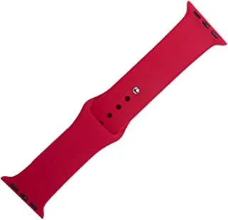 Generic Silicon waterproof wide watch replacement strap compatible for watch 38mm, 40mm or 41mm - dark red