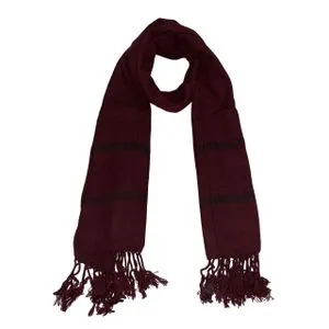 Scarf Collections Plaid Stripe Pattern Winter Scarf/Shawl/Wrap/Keffiyeh/Headscarf/Blanket For Men & Women - Small Size 45x175cm - Burgundy / Black
