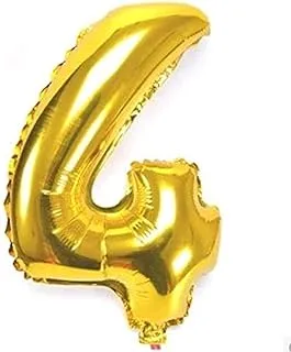 Generic Happyparty 4 Number Helium Balloon, 32in 80cm, Gold