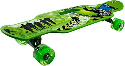 Gears skateboard 60cm complete skateboard for beginners kids and adult - multicolor h1960