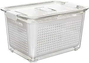 Refrigerator and Vegetable Filter Organizer Boxes, White and Clear