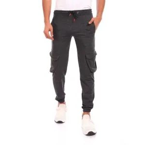 Caesar Elastic Waist With Line Baggy Sweatpants - Dark Grey