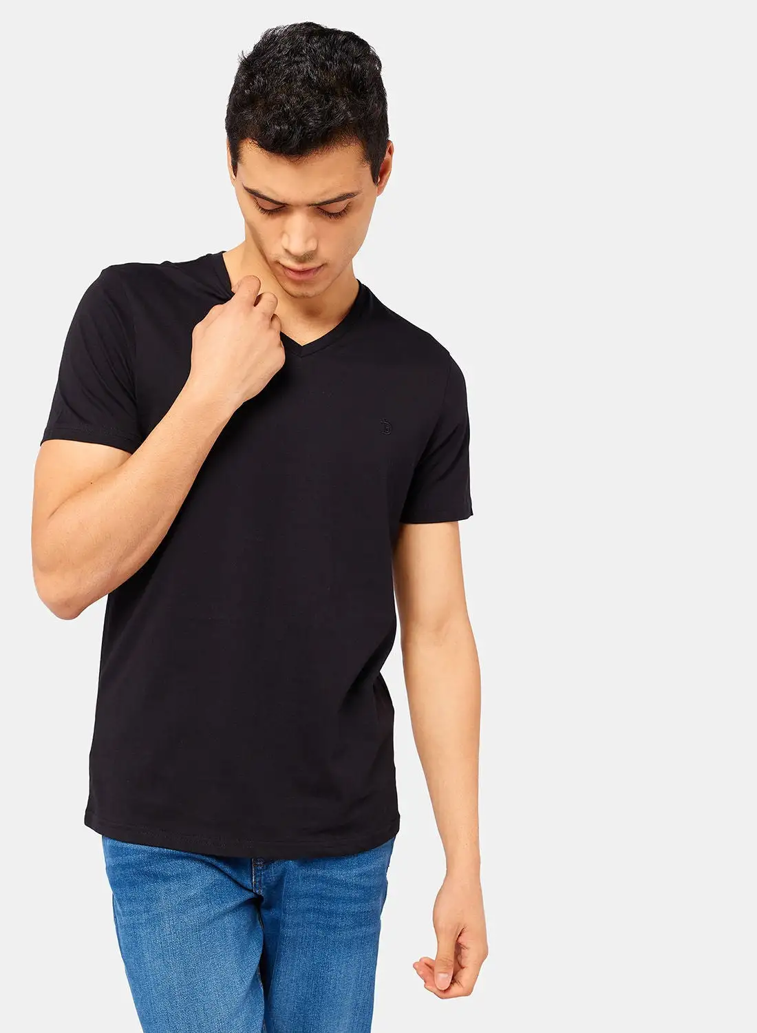 DALYDRESS Dalydress  - T-Shirt V Neck   - Black