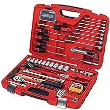 Ceta Form 75 Piece Universal Tool Kit In A Plastic Case - Black Red