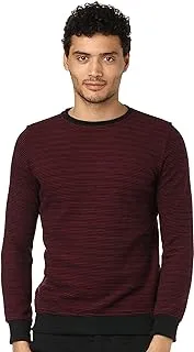 CAESAR Mens Mens Round Neck Stripped Sweatshirt SweatShirt