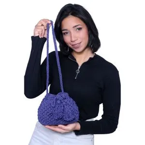 Ebda3 Men Masr Small Crochet Cross-Body Bag - Purple