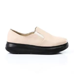 Women's Medical Shoes With A Soft Wedge Sole - Beige