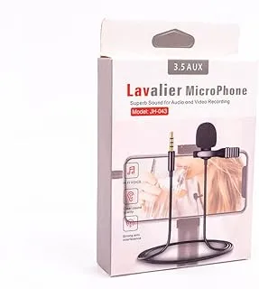 Generic Lavalier microphone jh-043 super sound for audio and video recording 3.5 aux - black