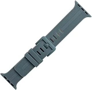 Generic Silicon waterproof watch replacement strap lines design compatible for watch 42mm, 44mm or 45mm - green