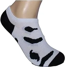 White Flower Cotton Ankle Casual Sock For Men-Black And White-Size 40-44