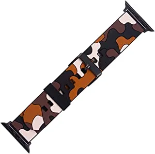 Generic Silicon Waterproof Watch Replacement Strap Camouflage Design Compatible For Watch 38MM, 40MM Or 41MM - Multi Color