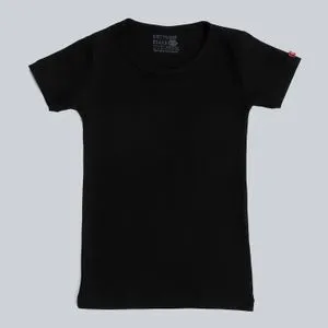 Cottonil Black-Boys Short Sleeves (O) Undershirt