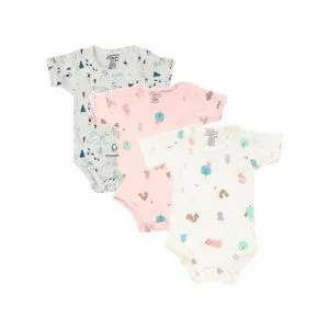 Funny Bunny - (3) Basic Half Sleeves Snap Closure Bodysuit