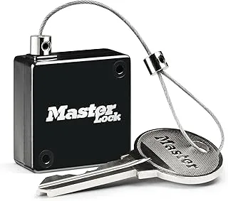 Master Lock 5490EURD Retractable Tether for Key Safe, Up to 91 cm Long, Black, 0 cm x 0 cm x 0 cm