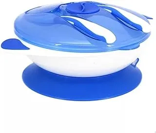 TRUE Feeding Suction Bowl with Spoon and Fork blue