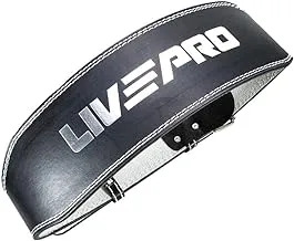 Liveup ls3082-xl sports leather weight lifting belt 13 cm suitable for training and workout, black, xlarge