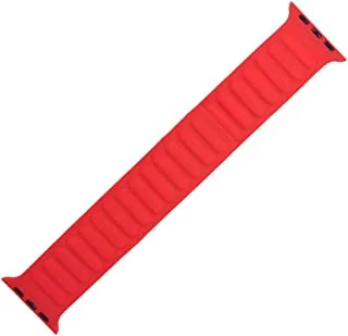 Generic Silicon waterproof wide magnatic watch replacement strap compatible for watch 38mm, 40mm or 41mm - red brown