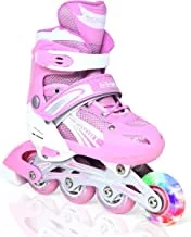 GOWALK Skating Shoes | LED Light Up Wheels | Converts from Tri-Wheel to Inline Skates | Outdoor and Indoor Roller skates for Beginners | Skating shoe for kids and Teen |