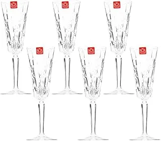 RCR Etna Crystal Flute Set of 6 Pieces 190ml - Transparent