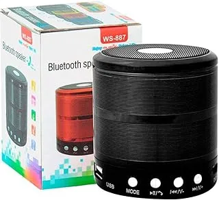 Mini Bluetooth Speaker WS-887 with FM Radio, Memory Card Slot, USB Pen Drive Slot, AUX Input Mode(Multi Colours)