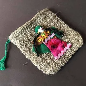 Ebda3 Men Masr Doll Crochet Small Purse - Beige