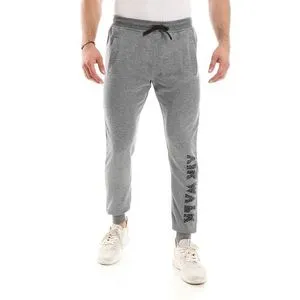 Air Walk Polyester Sweatpants With Printed Logo - Grey & Black