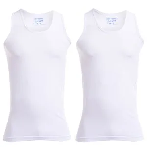 Cottonil Bundle OF (2) - Men Undershirt 100% Cotton - White